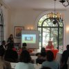 poojya swamiji being introduced at the adult school of montclairnj